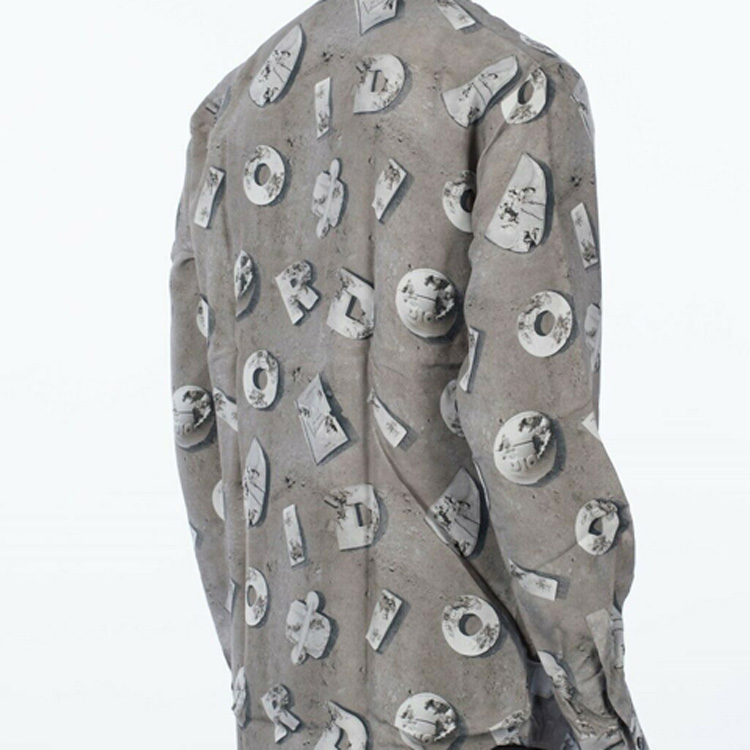 DIOR Daniel Arsham Grey Monogram Print Button-Up Shirt 013C501A4846-888 圖 5