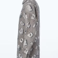 Details for DIOR x Daniel Arsham Grey Monogram Print Button-Up Shirt 013C501A4846-888