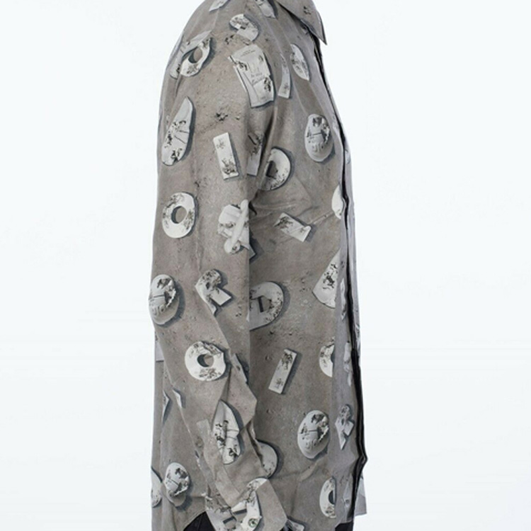 DIOR Daniel Arsham Grey Monogram Print Button-Up Shirt 013C501A4846-888 圖 7