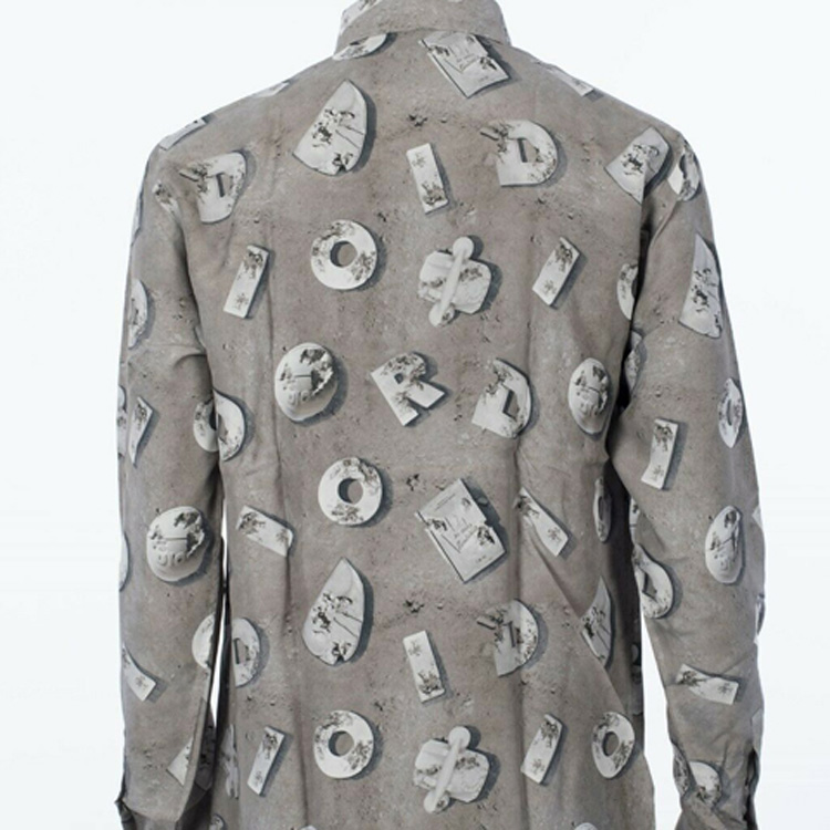 DIOR Daniel Arsham Grey Monogram Print Button-Up Shirt 013C501A4846-888 圖 8