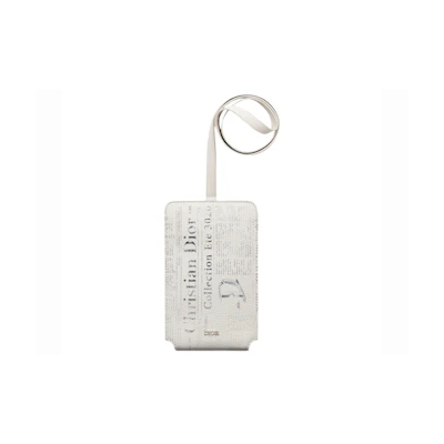 Dior x Daniel Arsham Phone Holder Newspaper Print Grained Calfskin White
