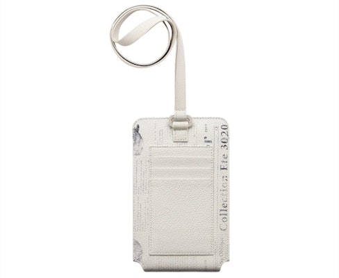 Dior x Daniel Arsham Phone Holder Newspaper Print Grained Calfskin White Order Dior x Daniel Arsham Phone Holder Newspaper Print Grained Calfskin White