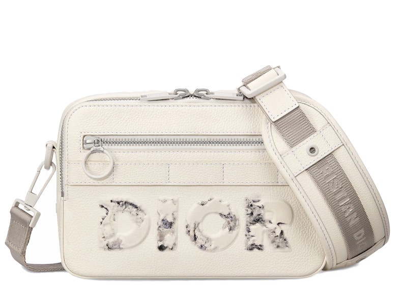 Dior x Daniel Arsham Safari Messenger Bag Calfskin White