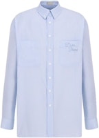 DIOR x Denim Tears FW23 Striped Logo Embroidered Long Sleeve Shirt Blue 393C517A5819-C075 DIOR x Denim Tears FW23 Striped Logo Embroidered Long Sleeve Shirt Blue 393C517A5819-C075