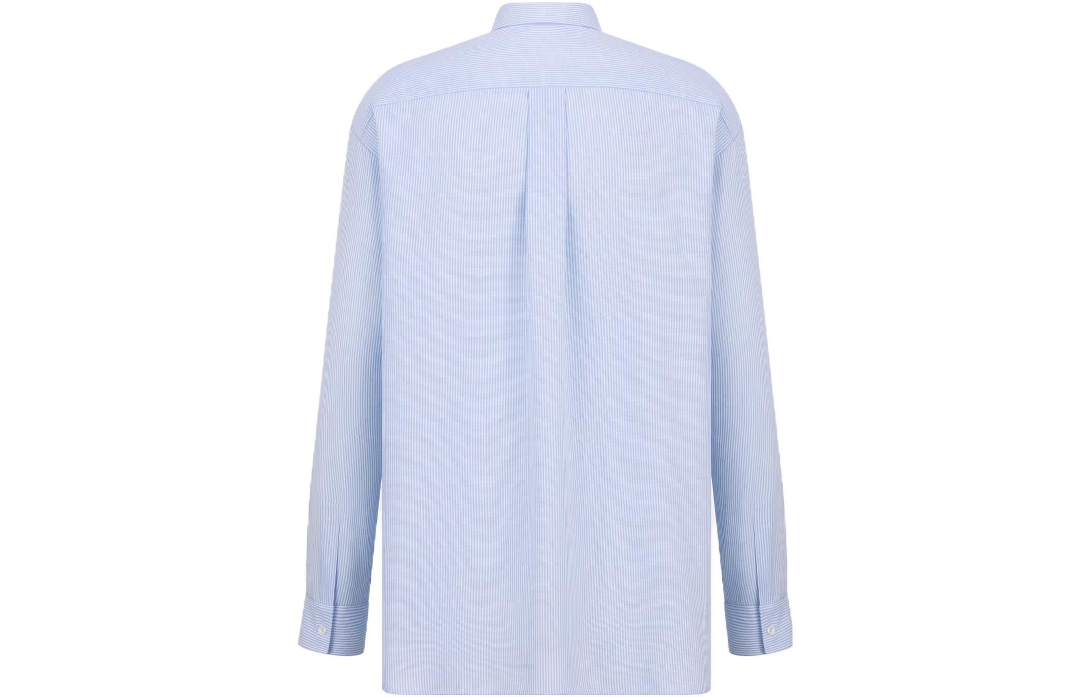 Lookbook DIOR x Denim Tears FW23 Kemeja Lengan Panjang Biru Logo Bergaris Bordir 393C517A5819-C075