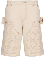 DIOR x Denim Tears SS23 Logo Embroidered Plaid Work Shorts Cream White. 393D187AY525-C082 DIOR x Denim Tears SS23 Logo Embroidered Plaid Work Shorts Cream White. 393D187AY525-C082