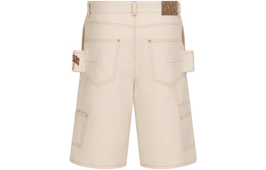 Lookbook DIOR x Denim Tears SS23 刺繡Logo格紋工裝短褲奶油白 393D187AY525-C082