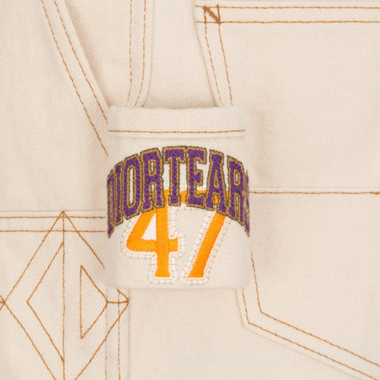 Sizing DIOR x Denim Tears SS23 刺繡Logo格紋工裝短褲奶油白 393D187AY525-C082