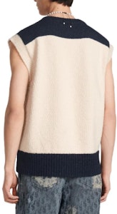 DIOR x Denim Tears SS23 Vest Warna Blok Rajut Tanpa Lengan Putih Pria. 393M654AT657-C085 Details for DIOR x Denim Tears SS23 Vest Warna Blok Rajut Tanpa Lengan Putih Pria. 393M654AT657-C085