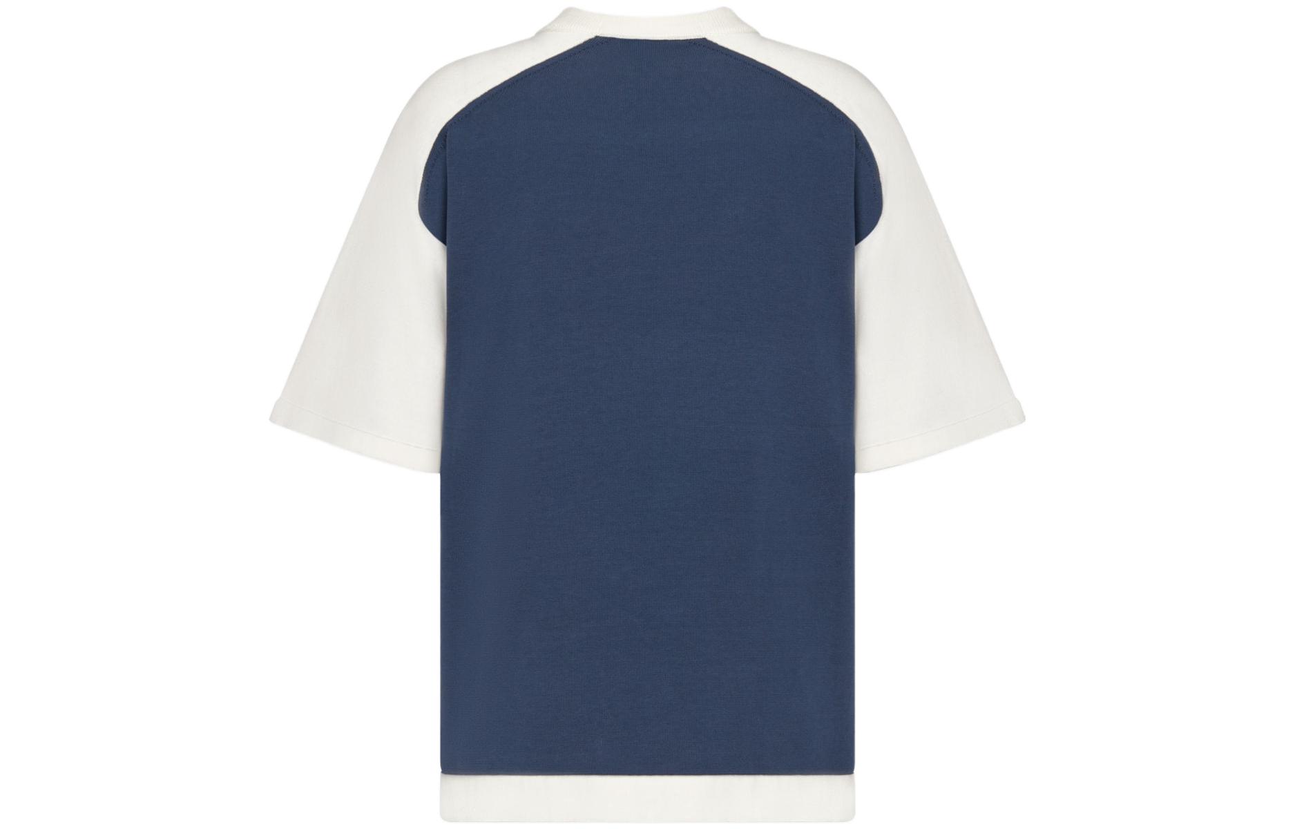 Lookbook DIOR x Denim Tears SS23 Embroidered Logo Knit Crewneck T-Shirt Blue 393M671AT705-C588