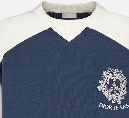 DIOR x Denim Tears SS23 Embroidered Logo Knit Crewneck T-Shirt Blue 393M671AT705-C588 Purchase DIOR x Denim Tears SS23 Embroidered Logo Knit Crewneck T-Shirt Blue 393M671AT705-C588