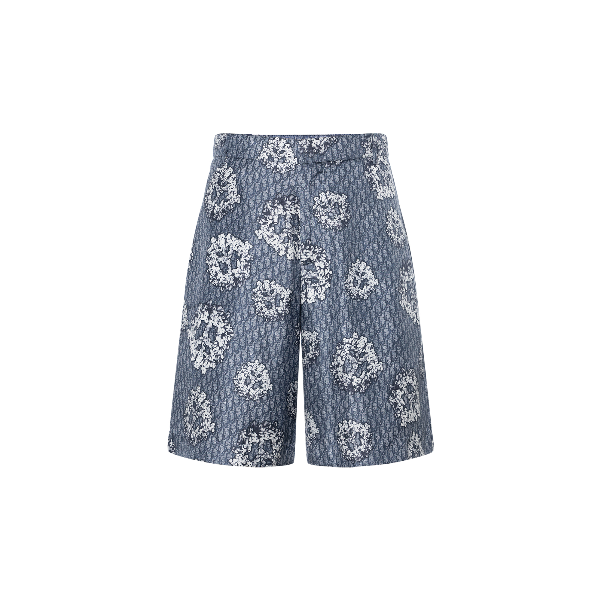 DIOR x Denim Tears SS23 Logo Print Straight-Leg Blue Casual Shorts Men. 013C121B5931-C585