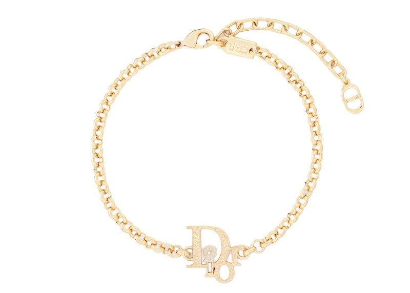 Dior x ERL Bracelet Gold-Finish Brass with White Enamel and White Crystals