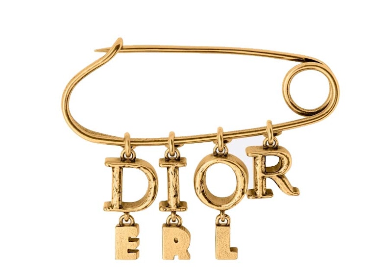 Dior x ERL Brooch Antique Gold-Finish Brass
