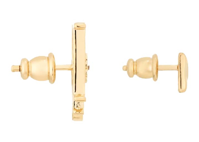 Order ディオール x ERL ゴールド仕上げ真鍮のホワイトエナメルとホワイトクリスタルのイヤリング