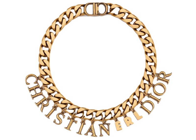 Dior x ERL Necklace Antique Gold-Finish Brass
