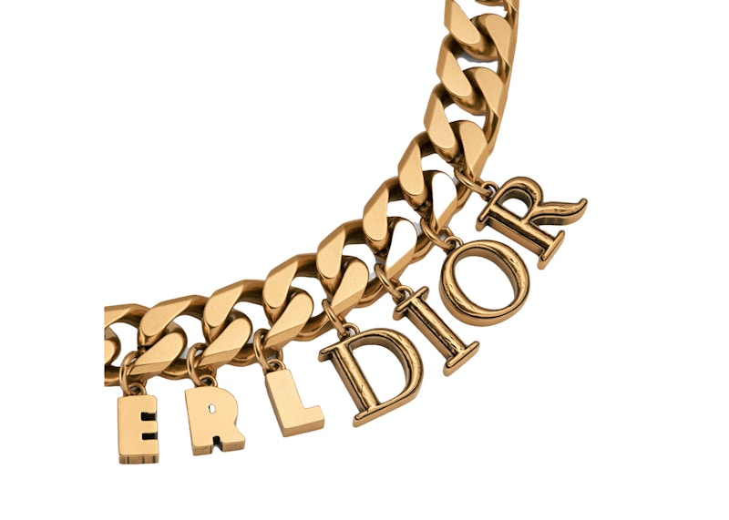 Lookbook 디오르 x ERL 목걸이 앤티크 골드 피니쉬 브라스