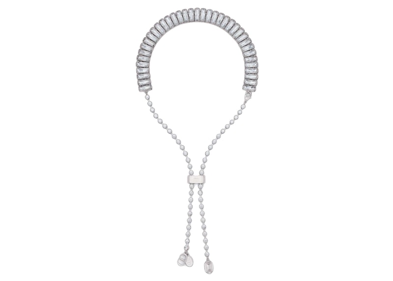 Dior x ERL Necklace Silver-Finish Brass and White Crystals