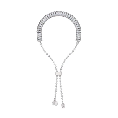 Dior x ERL Necklace Silver-Finish Brass and White Crystals