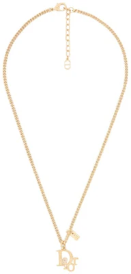 Kalung Liontin Dior x ERL Emas dengan Enamel Putih dan Kristal Putih Buy Kalung Liontin Dior x ERL Emas dengan Enamel Putih dan Kristal Putih