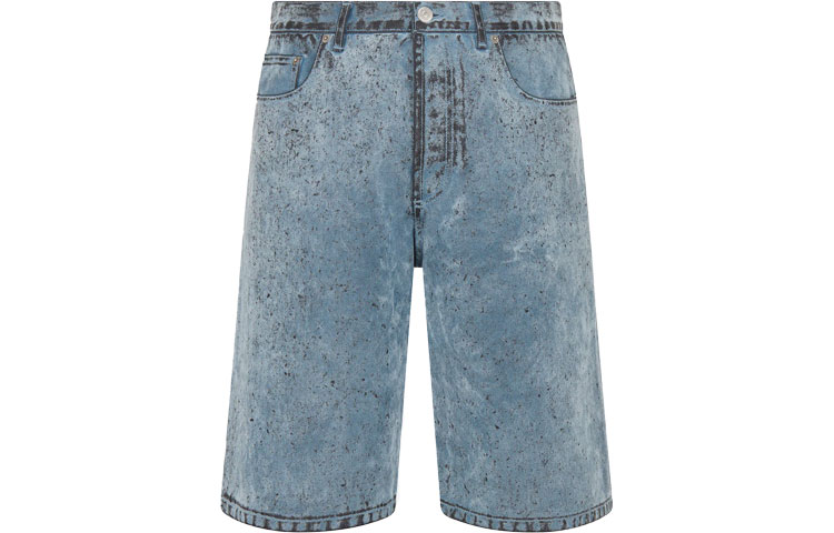 DIOR ERL SS23 Blue Flocked Button Pocket Denim Shorts Men’s. 313D008A313X-C584