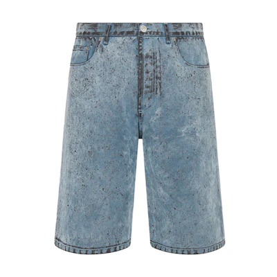 DIOR ERL SS23 Blue Flocked Button Pocket Denim Shorts Men’s. 313D008A313X-C584