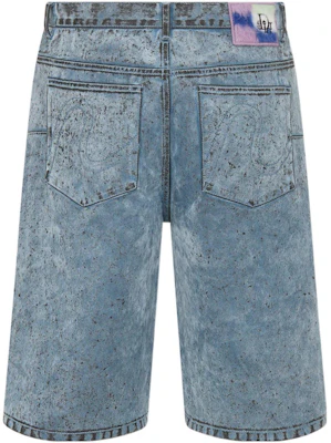 DIOR x ERL SS23 ブルーフロック ボタンポケット デニムショーツ メンズ. 313D008A313X-C584 Lookbook DIOR x ERL SS23 ブルーフロック ボタンポケット デニムショーツ メンズ. 313D008A313X-C584