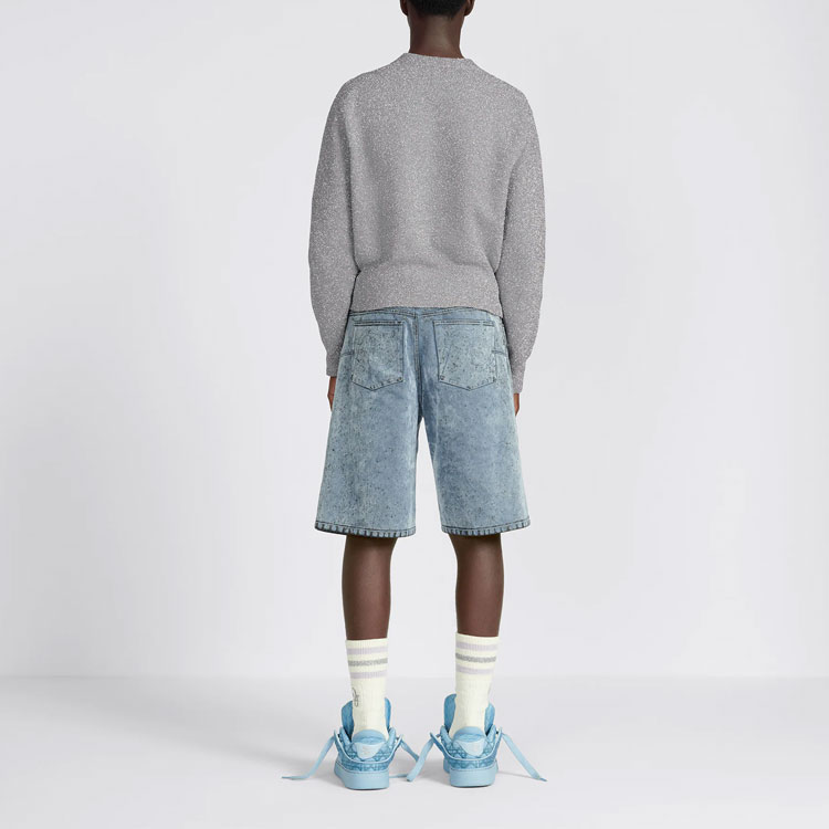 DIOR ERL SS23 Blue Flocked Button Pocket Denim Shorts Men’s. 313D008A313X-C584 圖 5