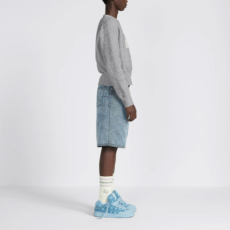 DIOR ERL SS23 Blue Flocked Button Pocket Denim Shorts Men’s. 313D008A313X-C584 圖 6