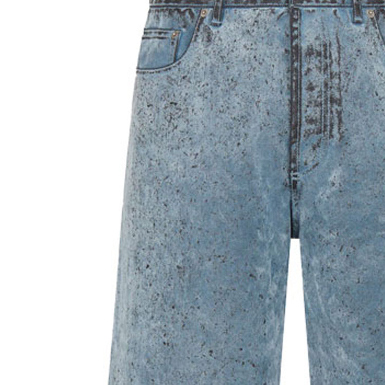 DIOR ERL SS23 Blue Flocked Button Pocket Denim Shorts Men’s. 313D008A313X-C584 圖 7