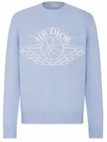 DIOR x Jordan Logo Pattern Crewneck Sweater Light Blue 033M605AT142-504 DIOR x Jordan Logo Pattern Crewneck Sweater Light Blue 033M605AT142-504
