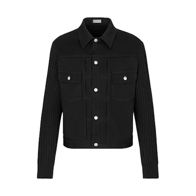 DIOR Judy Blame Black Short Jacket with Lapel Long Sleeves 043D486A217X-C989