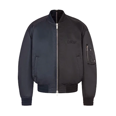 Dior Judy Blame Blue Black Reversible Twill Bomber Jacket 043C430A4978-C589