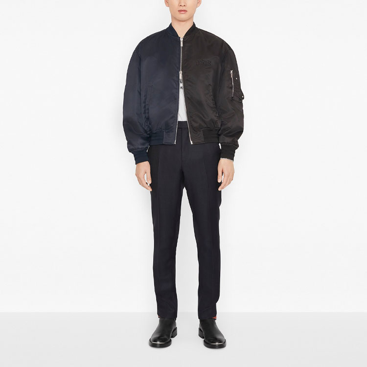 Shop Dior x Judy Blame 藍黑雙面斜紋飛行夾克 043C430A4978-C589