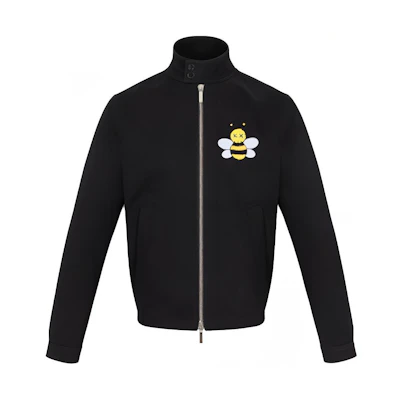 DIOR KAWS Black Bee Logo Rhinestone Jacket. 923C440A4120-C900
