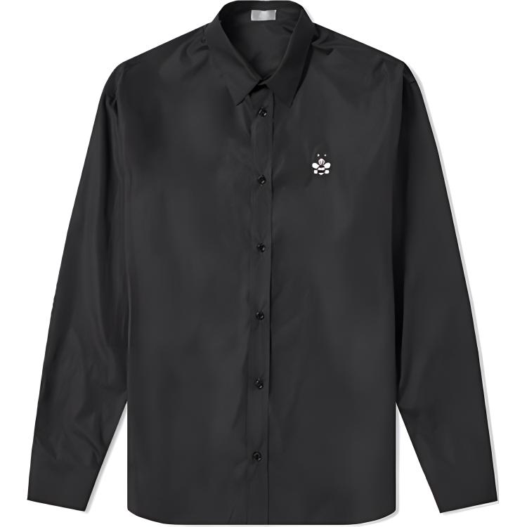 Dior KAWS Black Shirt with Pink Bee Embroidery 923C561W6044-984