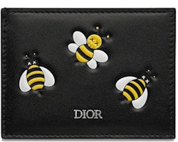 Dior x Kaws Card Holder with Pocket Yellow Bees Black Dior x Kaws Card Holder with Pocket Yellow Bees Black