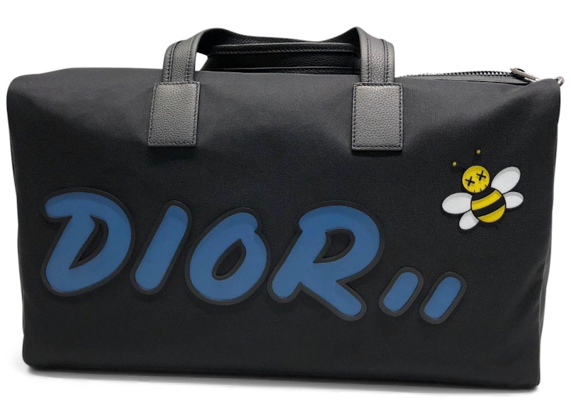 Dior x Kaws Duffle Blue Logo Black