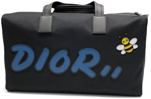 Dior x Kaws Duffle Blue Logo Black Dior x Kaws Duffle Blue Logo Black