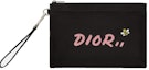 Buy Dior x Kaws 粉色標誌黑色尼龍小袋