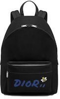 Dior x Kaws Rider Backpack Blue Logo Nylon Black Dior x Kaws Rider Backpack Blue Logo Nylon Black