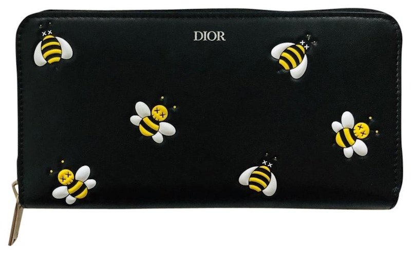 Dior x Kaws Wallet Yellow Bees Black
