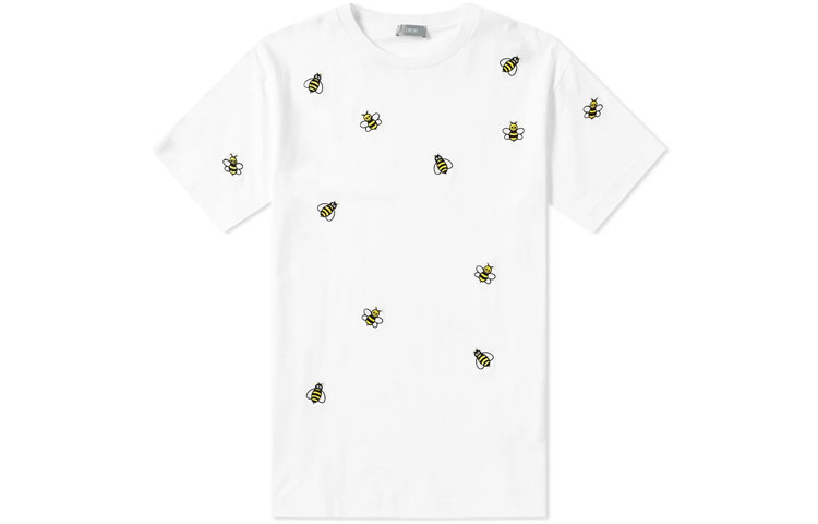 DIOR KAWS White Bee Embroidered Short Sleeve Tee 923J609W5041-082 圖 2
