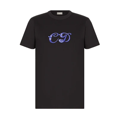 DIOR Kenny FW21 Oversized Black Crewneck T-Shirt Collaborative Edition. 193J697A0677-C985