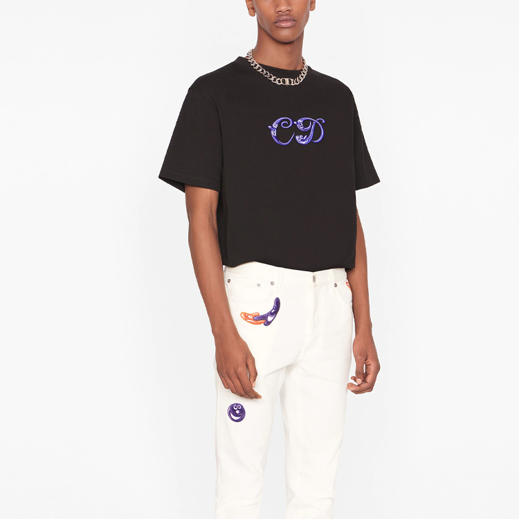 DIOR Kenny FW21 Oversized Black Crewneck T-Shirt Collaborative Edition. 193J697A0677-C985 圖 4