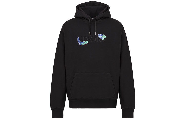Order DIOR x Kenny FW21 寬鬆版大Logo連帽衫 黑色 193J688B0531-C986