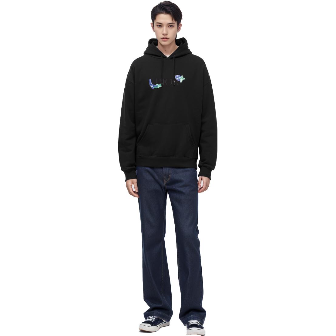 Purchase DIOR x Kenny FW21 寬鬆版大Logo連帽衫 黑色 193J688B0531-C986