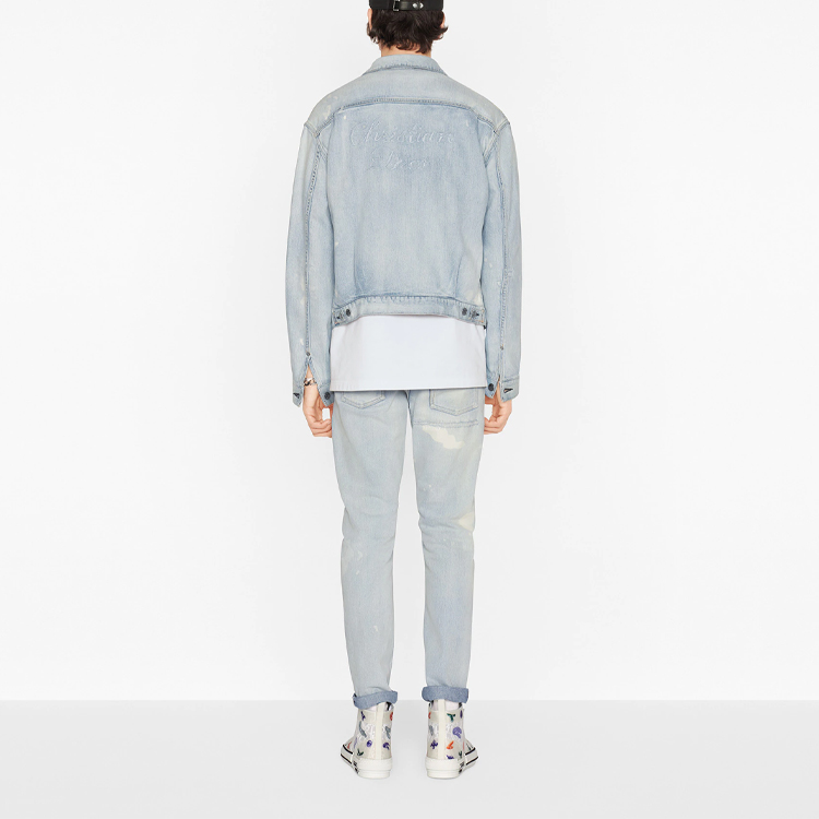 Purchase DIOR x Kenny Scharf Jaket Biru Lengan Panjang Single-Breasted. 013D481CY999-C585