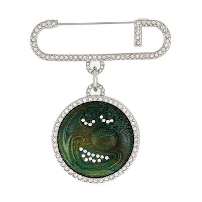 Dior x Kenny Scharf Brooch Jade Stone Silver