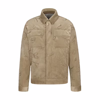 DIOR Kenny Scharf FW21 Beige Velvet Tech Short Jacket Menswear 193C409B5263-C181